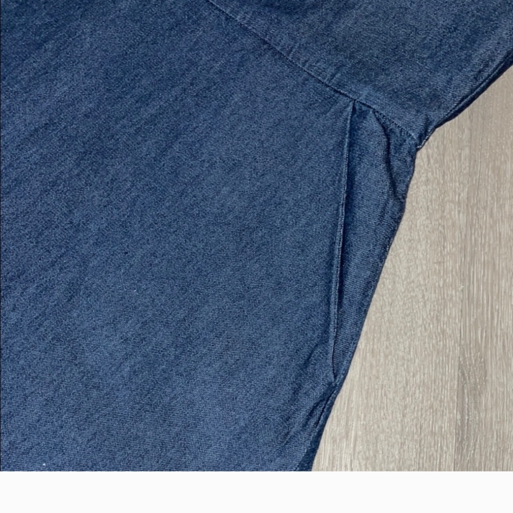 Elegant Blue Denim Banana Republic A-Line Midi Dress w/Pockets 10P - Picture 3 of 6